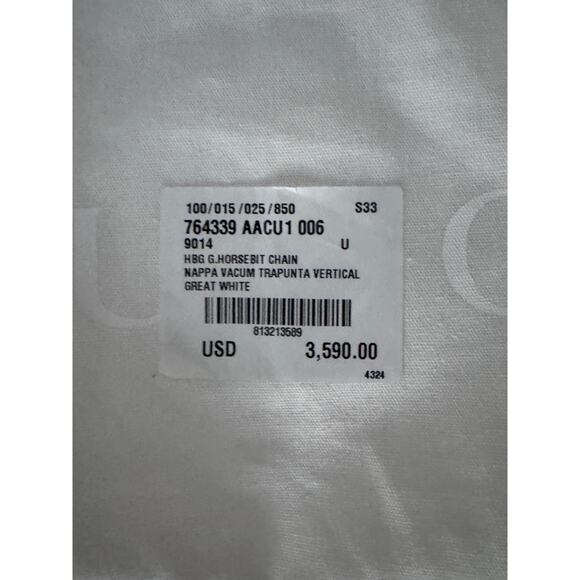 Gucci Small Leather white Horsebit Chain Satchel NWT - Picture 6 of 8